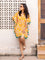 Meher Yellow Hand Block Printed Short Kaftan