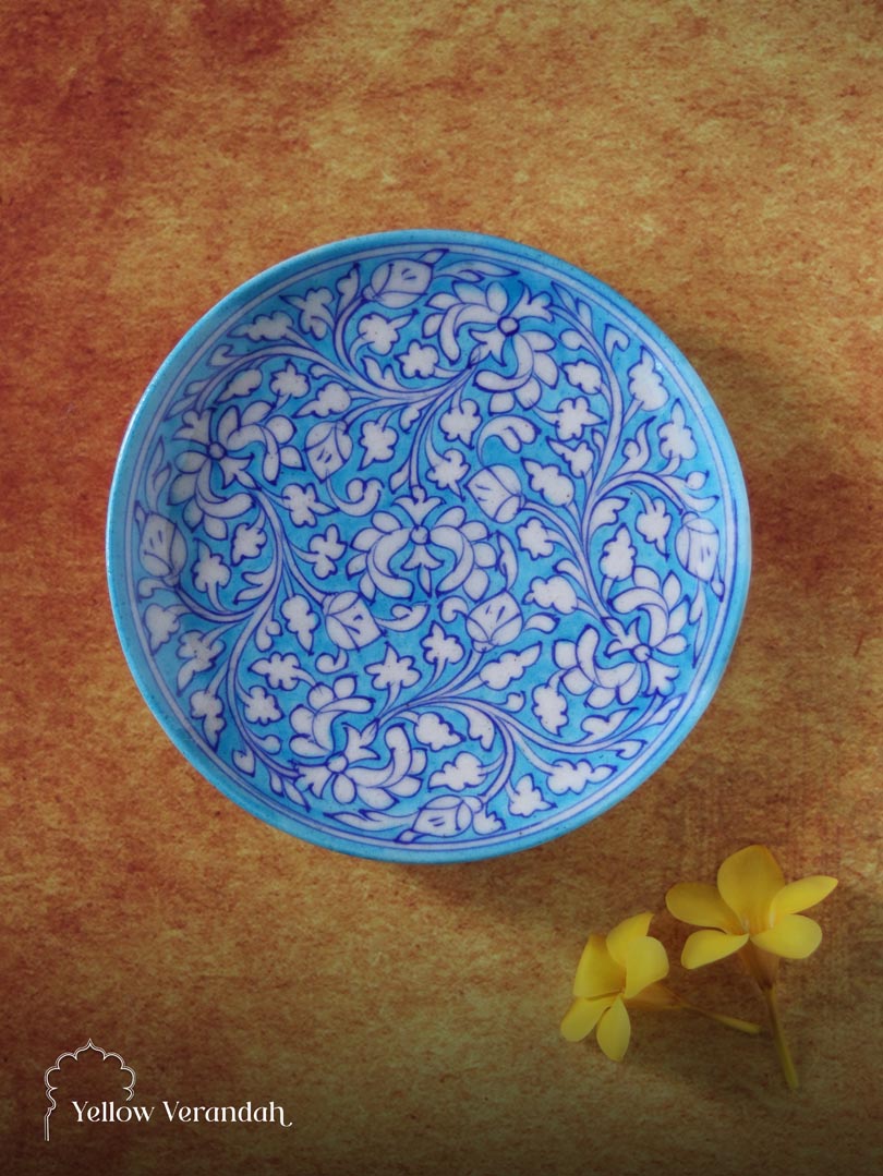 Ceramic Blue Pottery Wall Plate - 8
