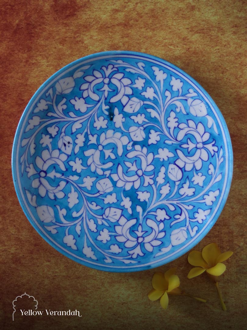 Ceramic Blue Pottery Wall Plate - 10