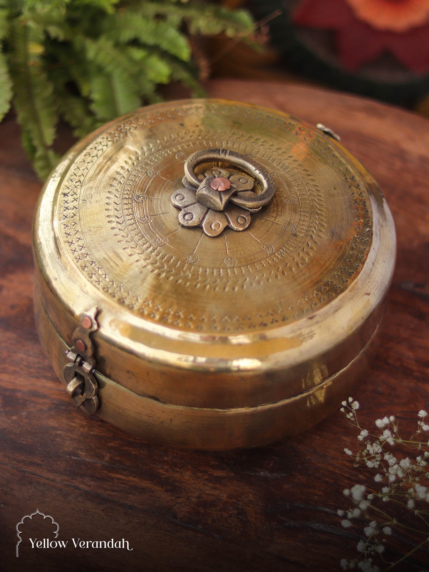Vintage Brass Chapati Box - 10
