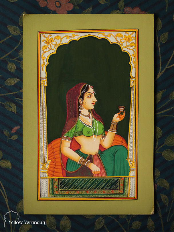 Original Mughal Painting - Queen