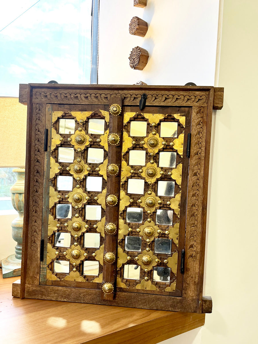 Natural Carved Shekhawati Jharokha Wall Decor