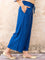 Royal Blue Slub Palazzo Pants