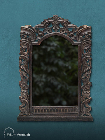 Victorian Wooden Carving Mirror