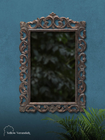 Victorian Wooden Carving Mirror