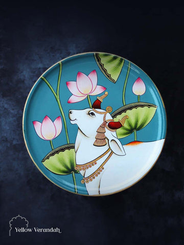 Pichwai Handpainted Wall Plate - 8"