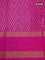 Pochampally silk saree green and pink with allover ikat weaves and long ikat woven zari border