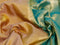 Pure kanjivaram silk saree dual shade of sandal and dual shade of teal blue with zari woven buttas and zari woven border