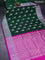 Venkatagiri silk saree green and purple with thread & silver zari woven floral buttas and silver zari woven border