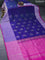 Pure uppada silk saree dual shade of blue and pink with silver zari woven buttas and long silver zari woven border