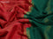 Mysore silk saree red and green with allover zari stripes pattern and zari woven border