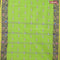 Bengal cotton saree fluorescent green and lime yellow with thread woven buttas and thread woven border without blouse