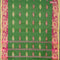 Bengal cotton saree green shade and dark magenta pink with thread woven buttas and thread woven border without blouse