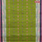 Bengal cotton saree light green and blue pink with thread woven buttas and thread woven border without blouse