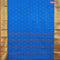 Bengal cotton saree cs blue and rust shade with thread woven buttas and zari woven border without blouse