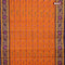 Bengal cotton saree orange and blue with thread woven buttas and thread woven border without blouse