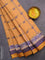 Bengal cotton saree mustard yellow with thread woven buttas and thread woven border without blouse