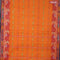 Bengal cotton saree dark mustard and rust shade with thread woven buttas and thread woven ikat border without blouse