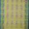 Bengal cotton saree pista green and green shade with allover ikat weaves and thread woven border without blouse