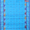 Bengal cotton saree cs blue and blue with thread woven buttas and long thread woven border without blouse