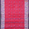 Bengal cotton saree pink and blue with thread woven buttas and thread woven border without blouse