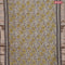 Chanderi silk cotton saree beige and grey with natural vegetable prints and zari woven gotapatti lace border