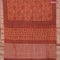 Chanderi silk cotton saree rust shade and black with natural vegetable prints and zari woven gotapatti lace border