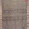 Chanderi silk cotton saree beige shade and grey with natural vegetable prints and zari woven gotapatti lace border