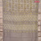 Chanderi silk cotton saree beige and grey with natural vegetable prints and zari woven gotapatti lace border