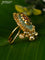 Antique ring parrot & floral design with pachi kundan stones and golden beads hanging