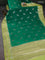 Banarasi poona silk saree green and lime yellow with zari woven buttas and zari woven border