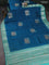 Banarasi poona silk saree peacock green and teal green with thread & zari woven buttas and zari woven border