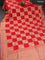 Banarasi georgette saree pink with allover geometric zari weaves and zari woven border