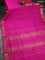 10 yards silk cotton saree pink with allover vairaosi pattern and zari woven border