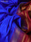 10 yards silk saree blue and maroon with plain body and temple design zari woven border
