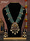 Beaded multilayer mint green necklace lakshmi pendant with kemp & cz stones and pearl hangings