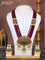 Beaded multilayer maroon necklace sidhi pudhi ganesha pendant with kemp & cz stones and pearl hangings in victorian finish