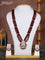 Beaded multilayer maroon necklace with ruby and cz stones