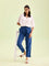 Women Solid Royal Cotton Pencil Pant