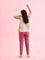 Women Solid Dark Pink Mid Rise Cotton Pants