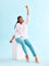 Women Solid Light Mint Mid Rise Cotton Pants