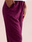 Women Medium Violet Solid Viscose Knit Mid Rise Palazzos