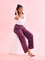 Women Solid Dark Wine Ponte Wide Leg Pants