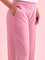 Women Solid Rusty Pink Ponte Wide Leg Pants