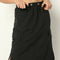 Calf Length Solid Betty Skirt with Side Slit and Patch Pockets