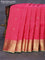 Pure kanjivaram silk saree light pink and pista green with zari woven buttas and zari woven border & Butta style