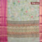 Banarasi kota saree pastel green and purple with floral digital prints & zari stripes pattern and zari woven border