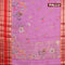 Banarasi kota saree light pink and red with floral digital prints and rettapet zari woven border