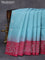 Pure soft silk saree pastel blue and maroon with silver zari woven buttas and silver zari woven border