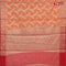 Banarasi kota saree orange and pink with allover zari weaves and floral zari woven border